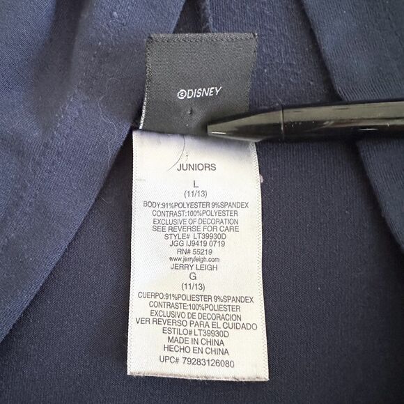 Disney Mickey Mouse Navy Lace-Up Graphic Hoodie Tee Size Juniors L - Picture 6 of 8